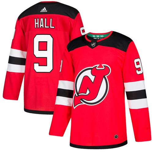 Adidas Men New Jersey Devils #9 Taylor Hall Red Home Authentic Stitched NHL Jersey